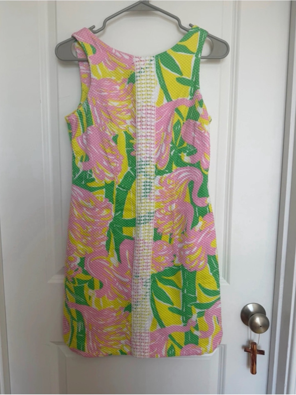 Lilly Pulitzer Sleeveless Floral Shift Dress in Pink, Green & Yellow